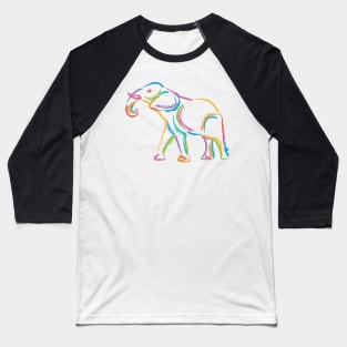 Rainbow Elephant Baseball T-Shirt